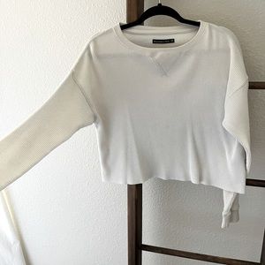 Abercrombie & Fitch White Long Sleeve Tee